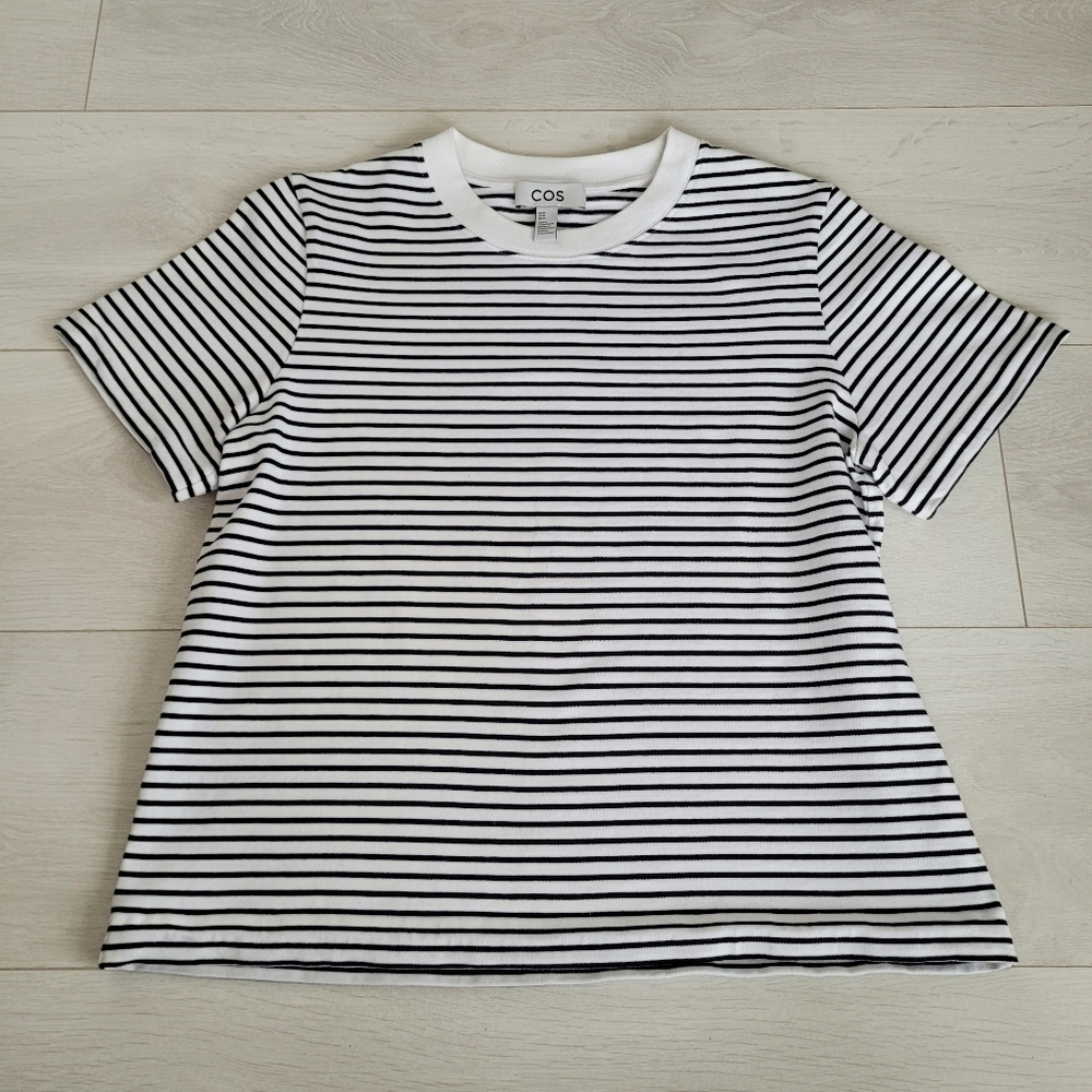 COS Boxy Nautical Striped T-shirt Women’s Thick Quality 100% Cotton